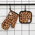 thumbnail image 5 of Windfall Leopard Print Microwave Gloves Thickened Heat Mitts Kitchen Baking Kit, 5 of 5