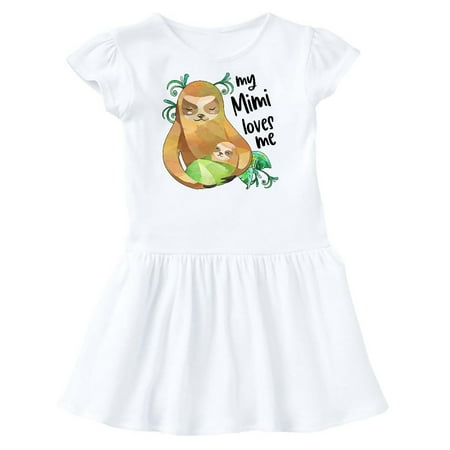 

Inktastic My Mimi Loves Me Cute Sloth and Baby Gift Toddler Girl Dress