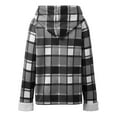 thumbnail image 5 of Fall Jackets Women Lined Plaid Shacket Fashion Long Sleeve Zipper Flannel Hooded Winter Outfits Clothes, 5 of 6
