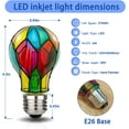 thumbnail image 3 of Gkcity LED Stained Glass Light Bulb,4W E26 Base A19 LED Colored Light Bulb, Stained Glass Bulb for Christmas Decoration,Party,Home Lighting,Garden,Balcony,2 Pack, 3 of 6