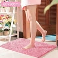 thumbnail image 2 of piaybook Doormat PInk Bathroom Rug Won't Slip Bathroom Mat Soft and Comfortable Furry Durable Thickened MachIne Washable Reusable for Bathroom Kitchen Indoor and Outdoor, 2 of 9