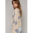 thumbnail image 4 of Women's Beige Floral Eyelet Drop Shoulder Sweater, 4 of 10