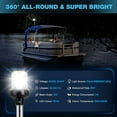 thumbnail image 2 of 9 Inches Boat Stern Light Anchor Light LED Marine Waterproof IP67, White Fold Down Navigation Lights for Boats LED for Pontoon, Jon Boat and Bass Boats (12-24V), 2 of 9