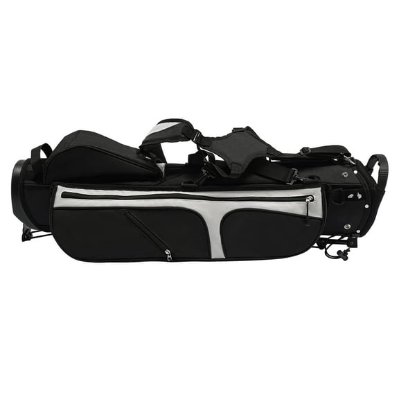 Black & White Golf Stand Bag - 3-Way Divider & 5 Pockets - Lightweight Nylon Construction for 5-9 Clubs