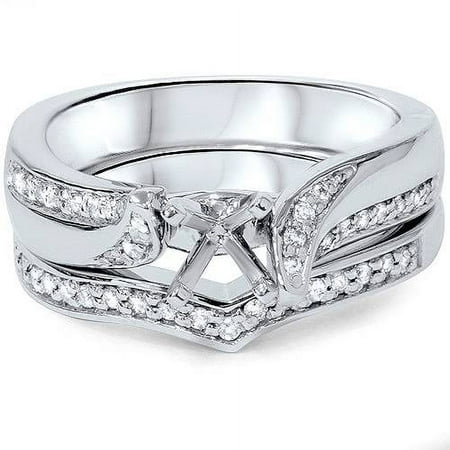 Pompeii 1/4ct Diamond Engagement Mount Set 14K White Gold (G/H,SI1-SI2)
