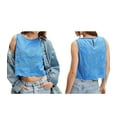 thumbnail image 2 of Tank Tops for Women Y2K Sleeveless Square Neck Tie Up Cropped Vest Summer Chic Going Out Blouse Blue S, 2 of 7