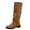 Brown, variant on Fashion Suede Mid Calf Boots for Women - Comfortable On Casual Booties with Heel and Warm for Fall and Winter