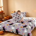 thumbnail image 4 of Homewish Cartoon Witch Cat Full Size Comforter Sets for Girls, Halloween Spooky Animal Bedding Comforter Set, Light Gray, Pumpkin Bat Reversible, 3 Pieces 1 Comforter and 2 Pillowcases, 4 of 6