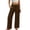 Brown, variant on Wide Leg Pants for Women Plus Size Elastic Waist Straight Leg Trousers Solid Drawstring Pants Summer Beach Outfits with Pockets