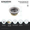 thumbnail image 4 of Kingston Brass K461 Stainless Steel Bar Sink Basket Strainer in Brushed, 4 of 4