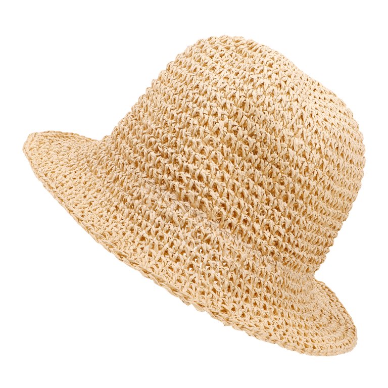 WORGEOUS Knitted Bucket Hat Running Cap Braided Straw Miss  display picture 2