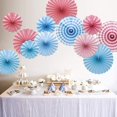 thumbnail image 4 of Juego de abanicos de papel para colgar en fiestas, guirnaldas de papel con patrón redondo, decoración para cumpleaños, 4 of 5