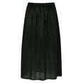thumbnail image 3 of YUUMIN Women's Soft Satin Half Slips for Under Dresses Anti-static Elastic Waist Plus Size Long 75cm Black XXL, 3 of 7