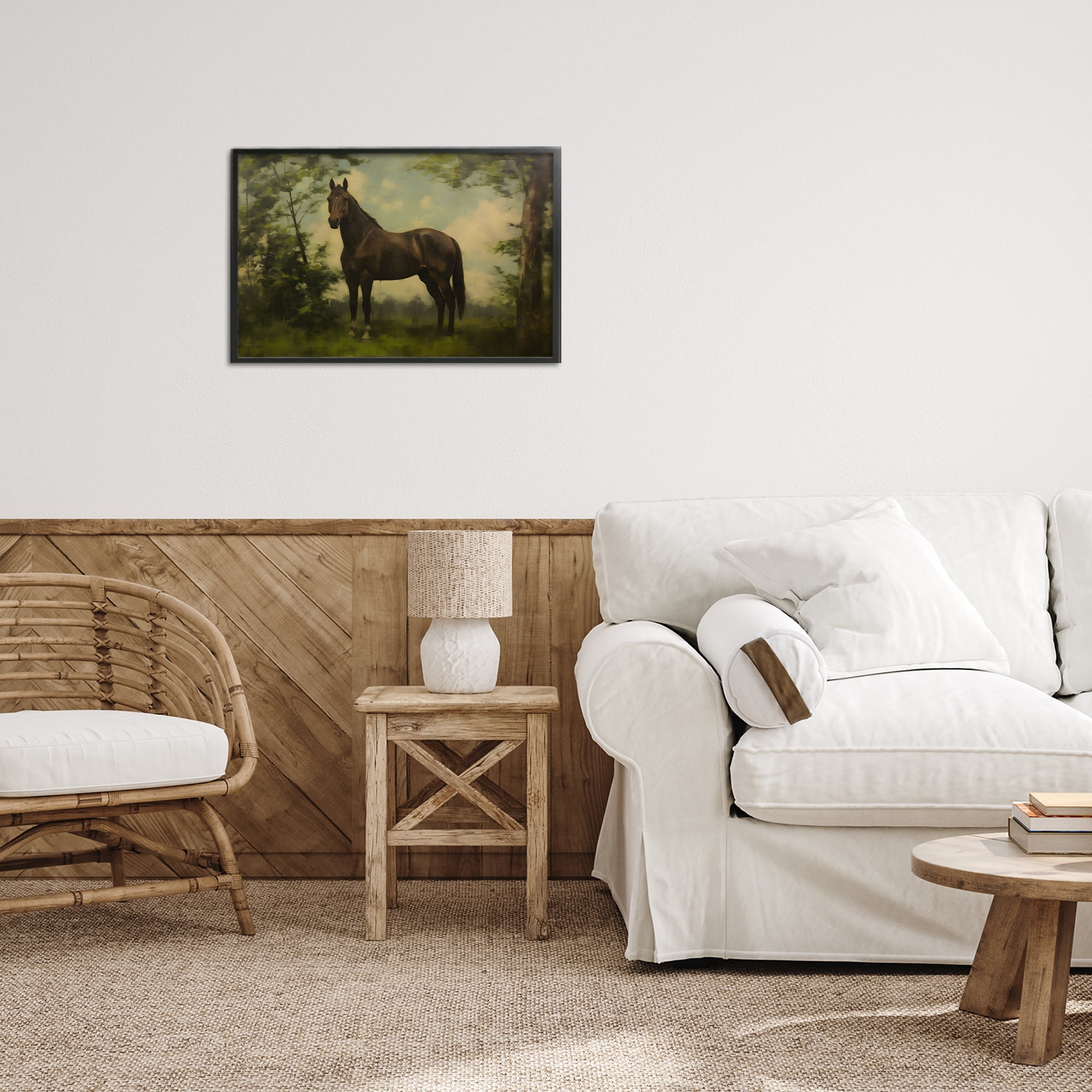 Stupell Industries Forest Horse Portrait Black Framed Giclee Art, design by Petal Prints Design