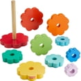 thumbnail image 2 of Fisher-Price Wooden Ring Stacker Toddler Fine Motor Toy, 10 Wood Pieces - Walmart Exclusive, 2 of 6