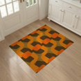 thumbnail image 3 of ODIKA 3'x5' Washable Area Rug Non-Slip, Flatweave, Easy Care Orange Mid Retro Painterly Blocks Contrasting Fields Century for Hallway, Laundry Room, 3 of 7