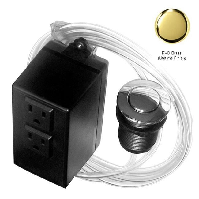 Matte Black Westbrass RASB-2B3-62 Flush Button Air Switch & Dual Outlet Box 