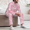 thumbnail image 7 of Kdxio Pink Flamingo Men’s Pajama Set Pajamas For Men 2 Piece PJ Set with Men Pajama Pants and Long Sleeve T-Shirt Lounge Set-Small, 7 of 7