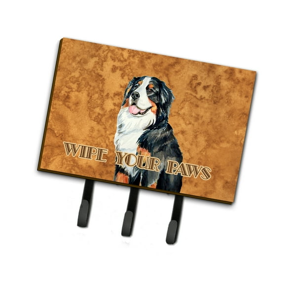 Carolines Treasures LH9452TH68 Bernese Mountain Dog Wipe your Paws Leash or Key Holder Triple Hook multicolor