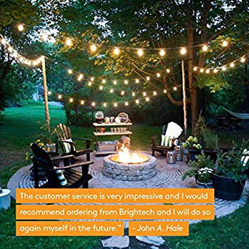 Waterproof LED Outdoor String Lights 24 Ft Commercial Grade Patio Lights Create Bistro Ambience In Your Backyard Hanging 2W Vintage Edison Bulbs Brightech Ambience Pro