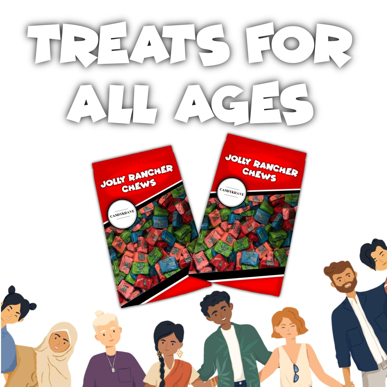 Jolly Ranchers Chews Candy - Assorted Flavors - 190 Pieces of Fruity Flavored Chews - Individually Wrapped Delicious Candy Chews for Birthdays, Easter, Christmas & Pantry (2 lbs)