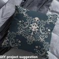 thumbnail image 2 of Homewish Vintage Damask Floral Fabric by the Yard 2 Yard,Gothic Skull Room Decor Fabric by the Yard,Teal Beige Victorian Fabric for Sewing For Men Women,Breathable Bedroom Decorative, 2 of 6