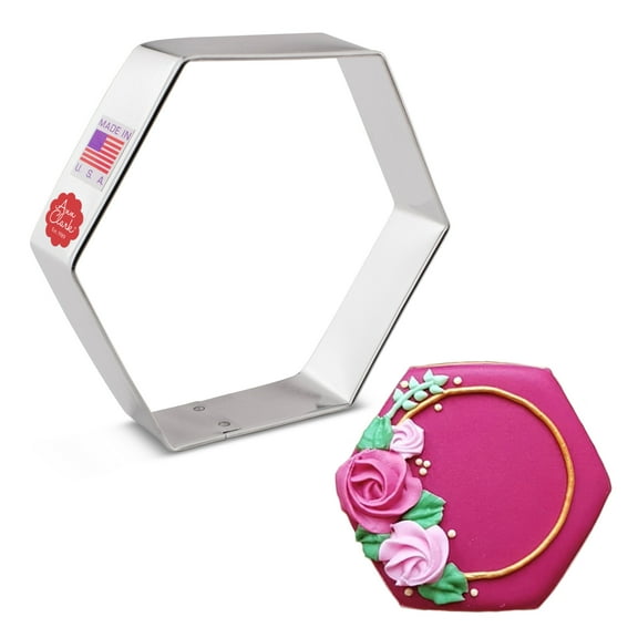 Ann Clark Hexagon Cookie Cutter 3.75", Made in USA