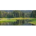 thumbnail image 2 of Jaynes Gallery 32x16 Gold Ornate Wood Framed with Double Matting Museum Art Print Titled - Alaska Panoramic of meadow at high tide in Tongass National Forest, 2 of 4