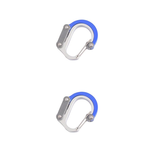 Eigraketly mosquetón al aire libre aleación de aluminio plegable gancho de 360 grados portátil escalada en roca camping colgando correas Azul 2piezas Eigraketly CBP268876