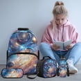 thumbnail image 2 of Yspwyqan Spiral Galaxy Cosmic Backpack Set for Elementary School, Kids Matching Lunch Box Set 4Pcs, 17 Inch Lightweight Padded Straps Boys Backpack for Primary Middle Travel, 2 of 7