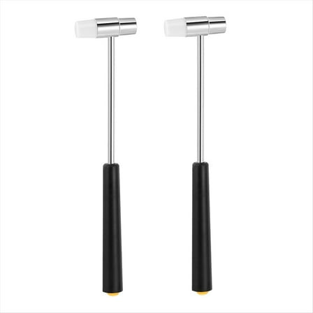 Rollbacks & More 2PCS Dual Head Small Hammer, Metal Heads Jewelry Mallet Mini Hammer for DIY Crafts, Watch Tuning, Leather