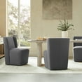 thumbnail image 4 of CHITA Modern Dining Chair with Casters, Upholstered Dining Room Chairs, Fabric in Dark Gray, 4 of 14