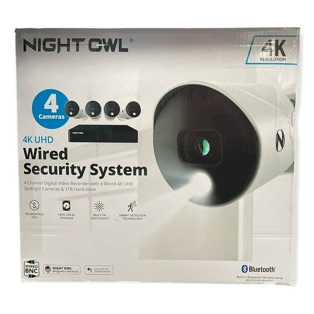 Night Owl CLBTD8144L Expandable Bluetooth DVR with 4 Wired Ultra HD