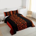 thumbnail image 3 of Homewish Cheetah Leopard Print Full Size Comforter Sets, Chic Cartoon Polkadot Bedding Comforter Set, Black Orange Stripes Ombre Reversible Bedding Sets, Super Cozy Room Decor, 3-Piece, 3 of 8