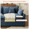 thumbnail image 3 of OLINOA 108" Modular Sectional Sofa with Double Ottomans, Ultra-Soft Chenille U-Shaped Sectional Couch, Deep Seat Convertible Sofa Bed with Side Pockets & Extra Pillows for Living Room, Blue, 3 of 9