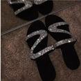 thumbnail image 6 of Zpanxa Slippers for Women Casual Solid Crystal Roman Plus-size Flat Slippers Sandals Shoes Flip Flops for Women Silver 41, 6 of 7