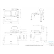 Platinum Health CAROUSEL Sliding Transfer Bench with Swivel Seat PREMIUM Padded Bath Shower Chair with Pivoting Arms