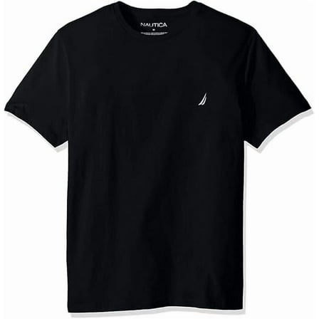 Nautica Men's Short Sleeve Solid Crew Neck T-Shirt Medium True Black