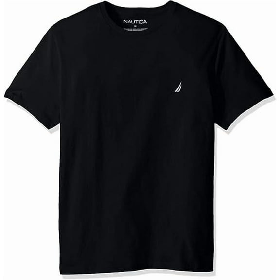 Nautica Men's Short Sleeve Solid Crew Neck T-Shirt Medium True Black