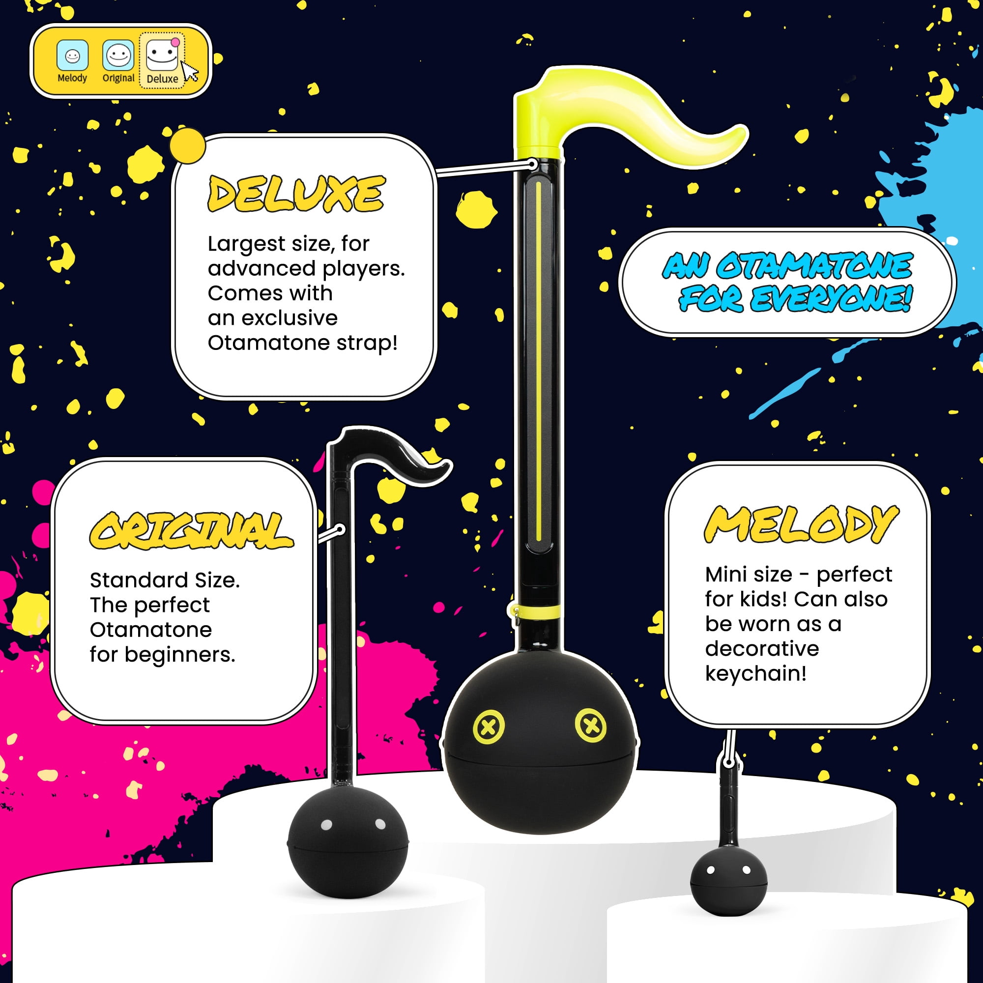 Otamatone Deluxe Electronic Musical Instrument for Adults Portable Synthesizer Digital Electric Music from Japan by Cube/Maywa Denki Cool Stuff Gifts, Monster (Lime Green/Black)