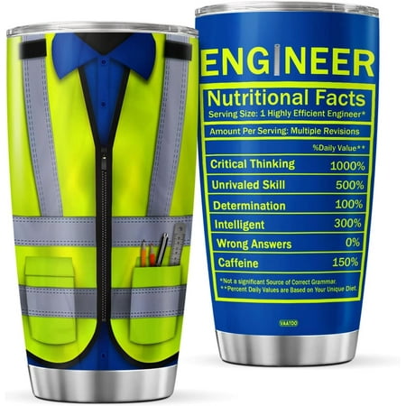 

Engineer Coffee Tumbler Nutrition Facts Travel Mug With Lid Oz Cool Birthday Gifts For Men Boys Friends Cold Steel Tumblers Insulated Cup Hot Drink Inspirational Sayings Engineer