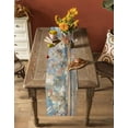 thumbnail image 4 of Table Runner Dresser Scarf 16 x 72 Inch Summer Ocean Sunset Oil Painting Blue Red and Orange Table Runners Non-Slip Heat Kitchen Dining Table Decor for Indoor Outdoor Home Party Decoration, 4 of 7