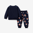 thumbnail image 3 of PatPat 2pcs Cartoon Fox Pattern Navy Baby Long-sleeve Cotton Pullover and Pants Set Navy Size 6-9 Months, 3 of 12