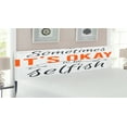 thumbnail image 2 of Saying Headboard, Typographic Sometimes It's OK to Be Selfish Motivating Fun Art Print, Upholstered Decorative Metal Bed Headboard with Memory Foam, King Size, Orange Black, by Ambesonne, 2 of 4