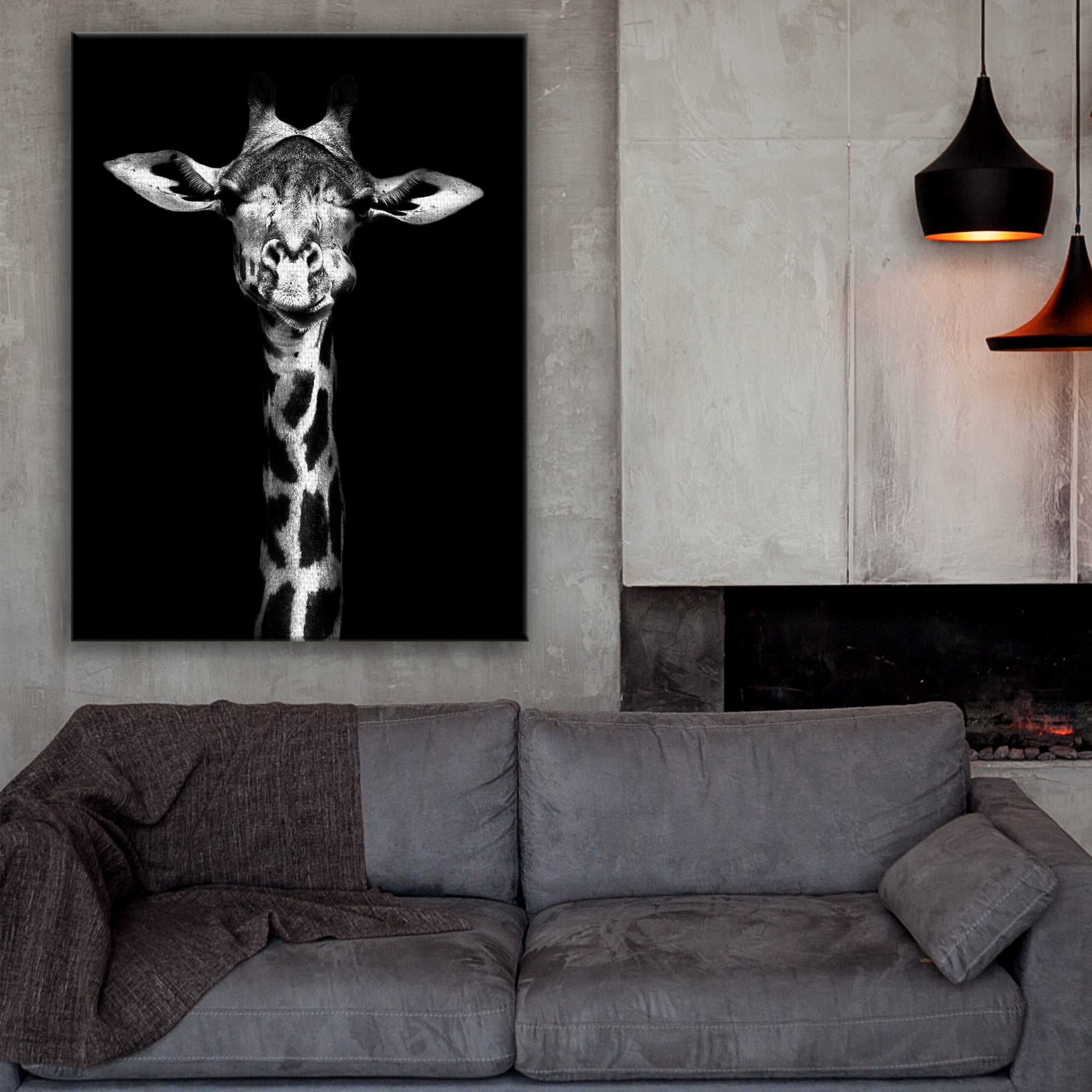 Masterpiece Art Gallery Standing Tall Giraffe by Belle Maison Canvas Art Print 30" x 40"