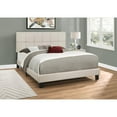 thumbnail image 5 of Monarch Specialties Bed, Queen Size, Bedroom, Upholstered, Beige Linen Look, Black Wood Legs, 5 of 11