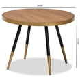 thumbnail image 4 of Baxton Studio Lauro Table Basse Ronde en Bois et Métal Noir et Or, 4 of 7