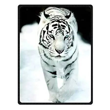 Bengal Blanket - CADecor Bengal Tiger Blue Eyed Royal White Fleece Throw Blanket 58x80 inches