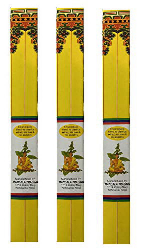 Tibetan Earth Incense, 8.5" Length - 3 Packs, 30 Sticks Per Pack