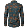 thumbnail image 3 of CONZONE Mens 70S Disco Buttons Down Shirts Long Sleeve Hippie Shirts for Men Trendy Floral Graphic Lapel Soft Lightweight Tops, 3 of 8